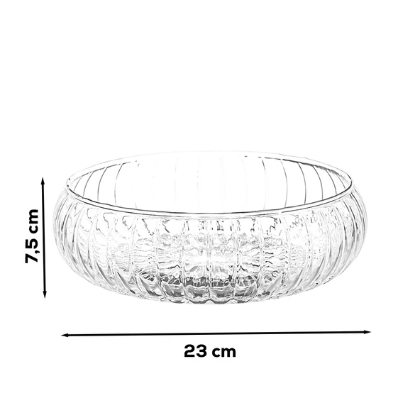 Porsima RYG7045 El Yapımı Büyük Boy Cam Salata Kasesi Şeffaf 23 cm - 7