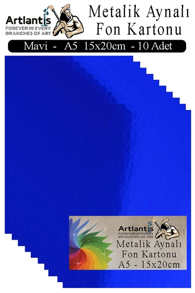 Metalik Aynalı Fon Kartonu 10 lu A5 15x20 cm 1 Paket Okul Sınıf Dekoratif Pırıltılı Folyo Kağıt Dekoratif Anasınıfı Kreş - 4