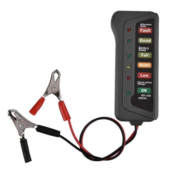 S Line Dijital Akü Test Cihazı 12V LED Gösterge ile Akü Durumu Ölçer - 1