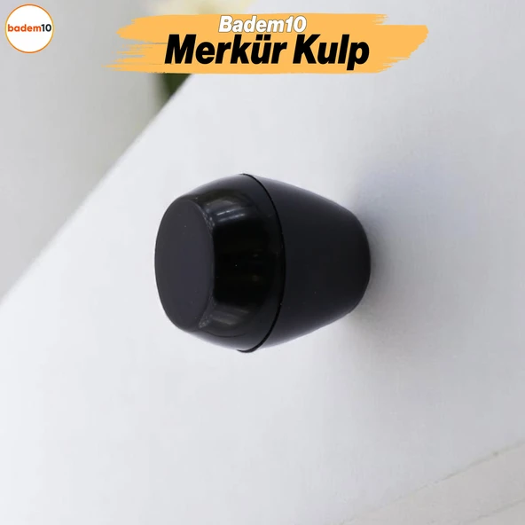 Merkür Düğme Siyah Mobilya Mutfak Dolap Dolabı Çekmece Kulpu Kulbu Plastik Siyah Tek Vidalı Kulp