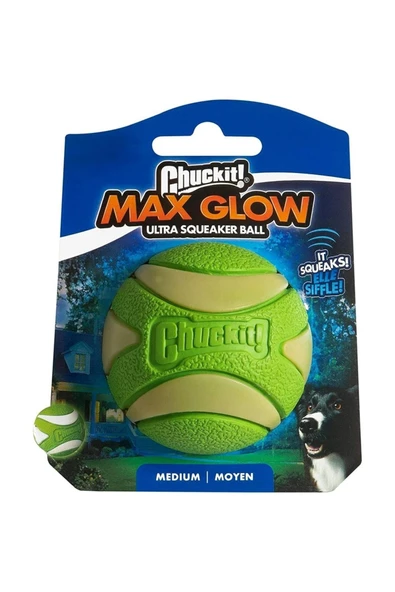 Chuckit Köpek Oyun Topu Sesli Gece Parlayan ! Max Glow (orta Boy)