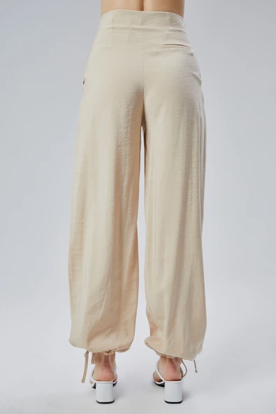 Bej Salaş Kesim Modal Dokuma Pantolon - Resim 7