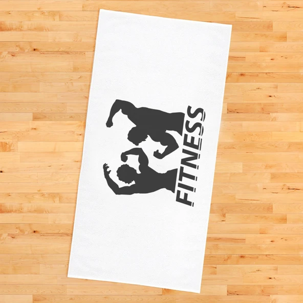 Fitness Desenli Dijital Baskılı Spor Havlusu Fitness Havlusu 80x160 SPR03 RENKLİ 80 X 160