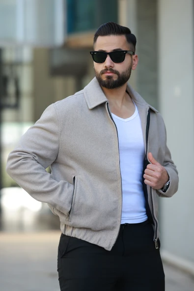 ERKEK YAKALI BAHARLIK KAŞE CEKET - 9