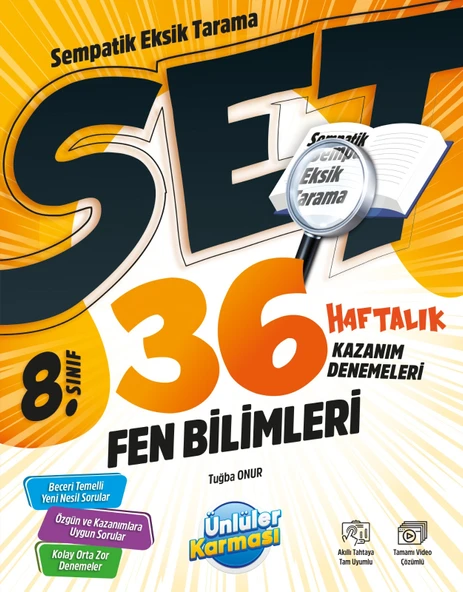 Ünlüler Karması 8. Sınıf Fen Bilimleri 36 Haftalık Kazanım Denemeleri ürün görseli