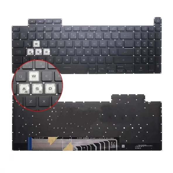 Asus Tuf Gaming A15 FA507NU-LP051 Notebook Klavye TR Işıklı RGB