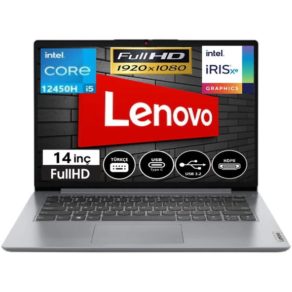 Ideapad 3 Slim Case Intel Core İ5-12450H 8gb Ram 512GB SSD Fdos 14 Inç Full Hd 83EQ000ATR