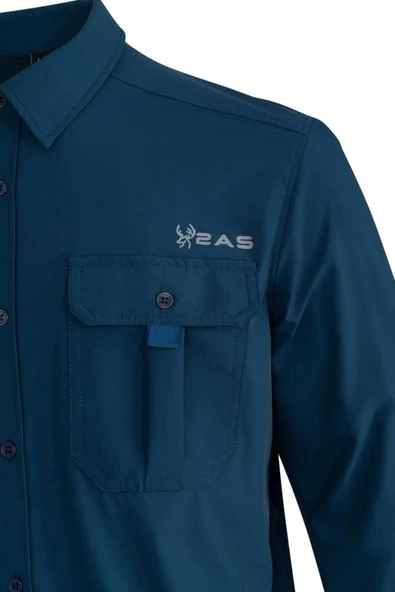 2AS Gear Lacivert Erkek Uzun Kollu Gömlek - Resim 3