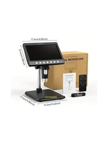 7 inç Hd Dijital Şarjlı Büyüteç Mikroskop (Hafıza Kart Girişli - LED Aydınlatma) - 2