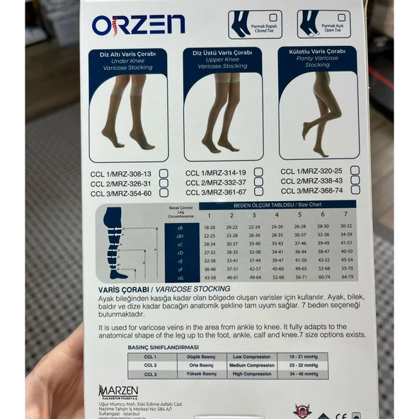 ORZEN DİZ ÜSTÜ BURNU AÇIK 5 NUMARA VARİS ÇORABI - 2