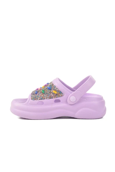 Ayakmod Lila İşlemeli Hafif Eva Kadın Sabo Terlik E-800 Z - 2