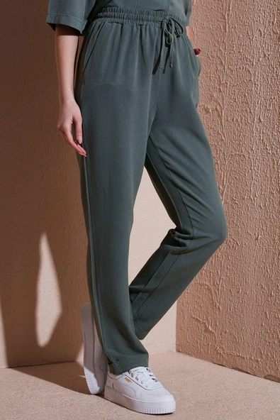 FASHION FRIENDS KADIN BELİ LASTİKLİ PANTOLON 25Y0550K1 - 5