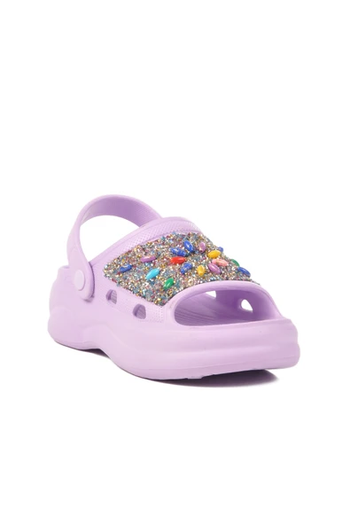 Ayakmod Lila İşlemeli Hafif Eva Kadın Sabo Terlik E-800 Z - 3