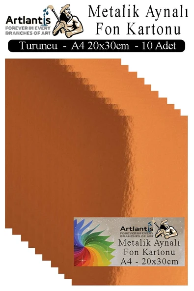 Metalik Aynalı Fon Kartonu 10 lu A4 20X30 cm 1 Paket Okul Sınıf Dekoratif Pırıltılı Folyo Kağıt Dekoratif Anasınıfı Kreş - 7