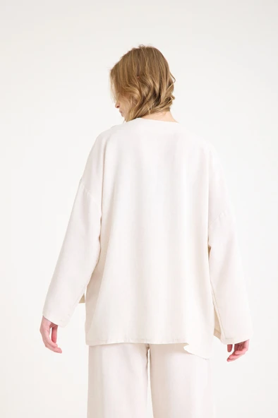 Keten Kadın Salaş Kimono İkili Takim - Resim 9