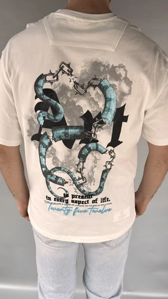 Yılan Baskı T-shirt - 2