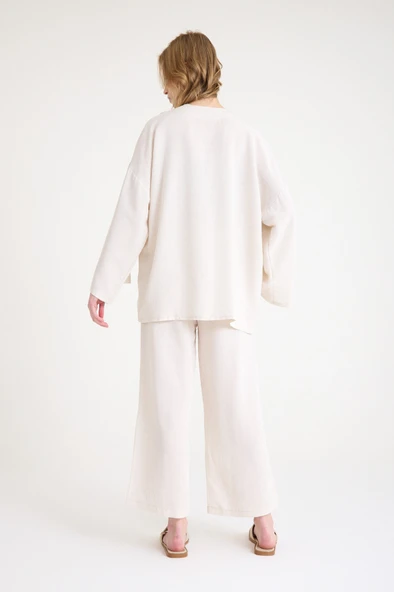 Keten Kadın Salaş Kimono İkili Takim - Resim 8