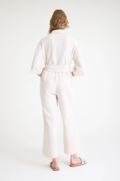 Keten Günlük Tulum Elbise - Resim 9