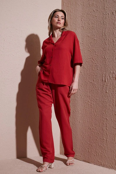 FASHION FRIENDS KADIN BELİ LASTİKLİ PANTOLON 25Y0550K1 - 10