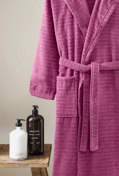 Kapüşonlu Bornoz Doğa Mürdüm 3XL - Resim 2