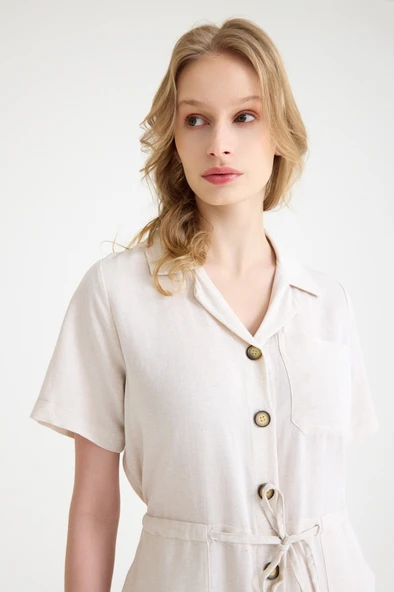 Keten Günlük Tulum - Resim 8