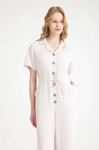 Keten Günlük Tulum - Resim 4