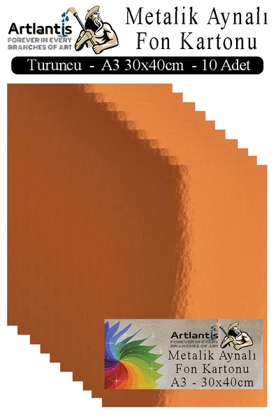 Metalik Aynalı Fon Kartonu 10 lu A3 30x42 cm 1 Paket Okul Sınıf Dekoratif Pırıltılı Folyo Kağıt Dekoratif Anasınıfı Kreş - 7