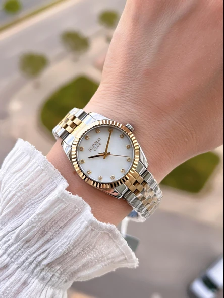 Jg.Polo Club Çelik Kasa & Kordon Kararma Ve Renk Atma Yapmaz Kadın Kol Saati+Bileklik JG03036.2 - 2