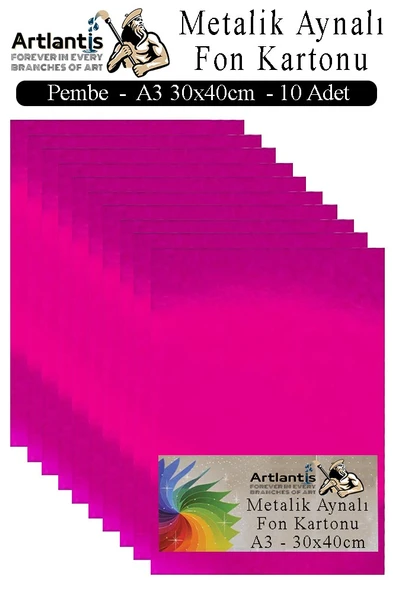 Metalik Aynalı Fon Kartonu 10 lu A3 30x42 cm 1 Paket Okul Sınıf Dekoratif Pırıltılı Folyo Kağıt Dekoratif Anasınıfı Kreş - 6