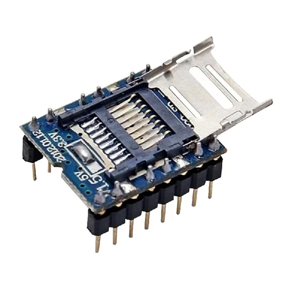 WTV020 Mini Mp3 Wav Player Modülü Micro Sd 1G Tf Kart Ses Müzik Çalma Kartı16 Bit Pwm Dac 3W - Resim 4