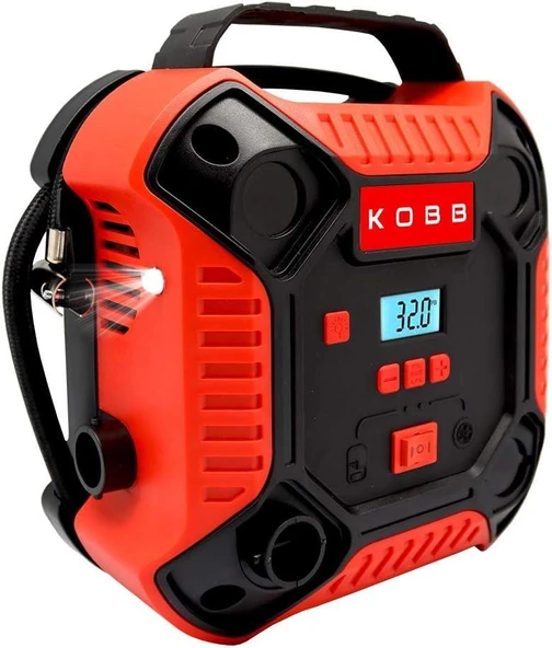 KOBB KB250 12VOLT 160 Psi Dijital Basınç Göstergeli Lastik & Yatak Şişirme Pompası, Kırmızı/ - 2