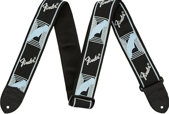 Fender 2" Monogrammed Askı Black/Light Grey/Blue