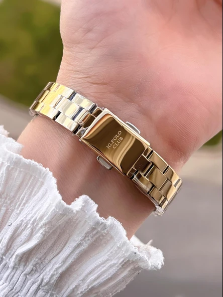 Jg.Polo Club Çelik Kasa & Kordon Kararma Ve Renk Atma Yapmaz Kadın Kol Saati+Bileklik JG04372.2 - Resim 3