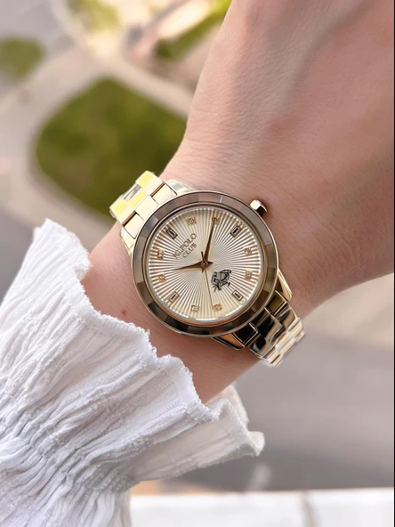 Jg.Polo Club Çelik Kasa & Kordon Kararma Ve Renk Atma Yapmaz Kadın Kol Saati+Bileklik JG04372.2 - Resim 2