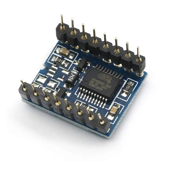 WTV020 Mini Mp3 Wav Player Modülü Micro Sd 1G Tf Kart Ses Müzik Çalma Kartı16 Bit Pwm Dac 3W - Resim 5