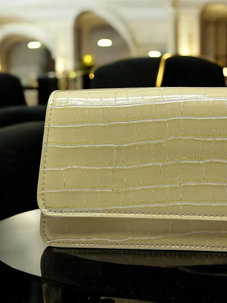 VELSE Suni Deri Bayan Omuz Çantası - Resim 4