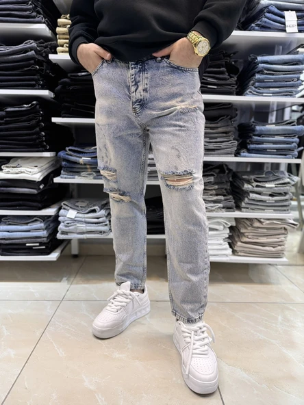 Yırtık Detay Boyfriend Jean 454CslKe