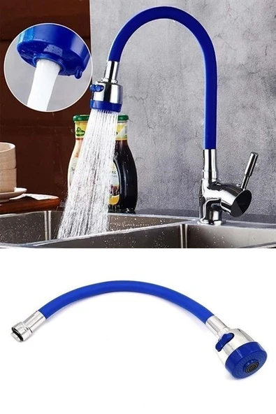 BUFFER® Oynar Başlıklı Tasarruflu Kubar Musluk Borusu ve Başlığı Mavi - 5