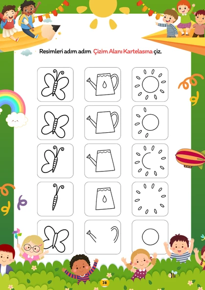 Resim Çizmeyi Öğreten YAZ-SİL Kitabı - 6