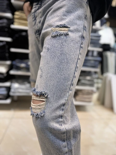 Yırtık Detay Boyfriend Jean 454CslKe - 6