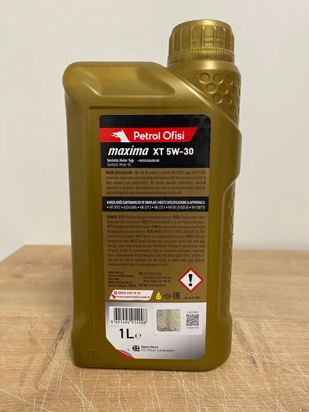 Petrol Ofisi Maxima XT 5W-30 1Litre Motor Yağı (04/2025 Üretim) - 2