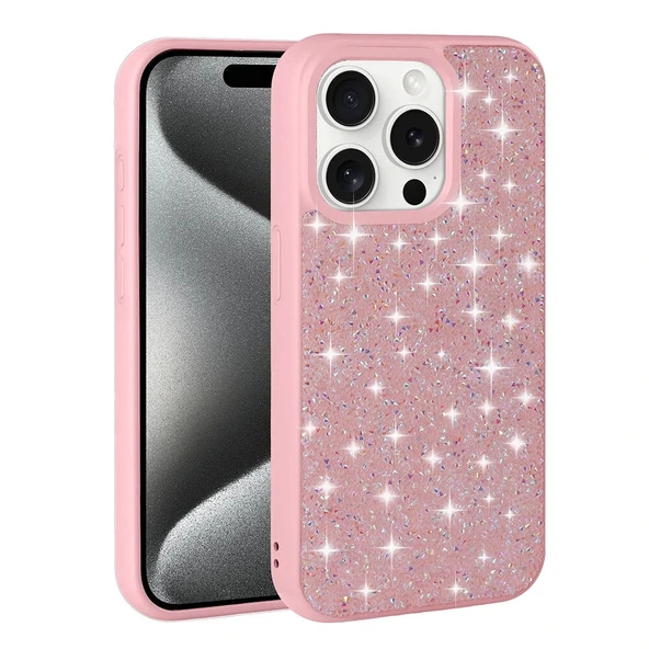 iPhone 15 Pro Kılıf Parlak Taşlı Tasarım Pırlanta Kapak ürün görseli