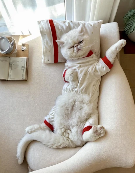 Sparkle Hearts Penye Tulum Yastık Takım Uyku Set Kedi Tulum Elbise