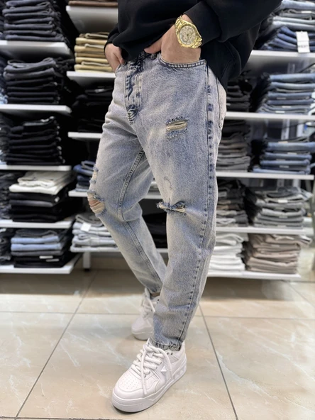 Yırtık Detay Boyfriend Jean 454CslKe - 5