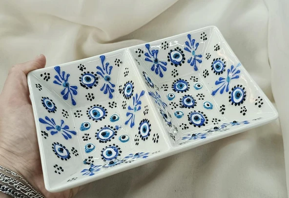 Çini Çerezlik Sunumluk Kase Tabak Kahvaltı Tabağı Seramik - 2