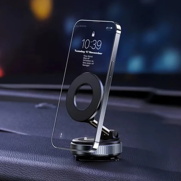 X68 360° Dönebilen Vakum Emiş Manyetik Braket-Siyah - 2