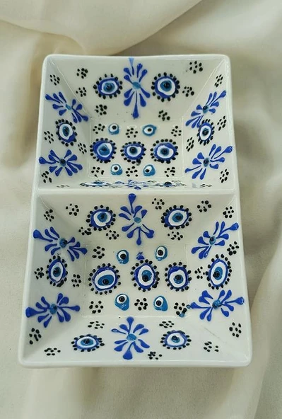 Çini Çerezlik Sunumluk Kase Tabak Kahvaltı Tabağı Seramik - 3