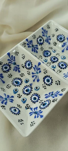 Çini Çerezlik Sunumluk Kase Tabak Kahvaltı Tabağı Seramik - 4