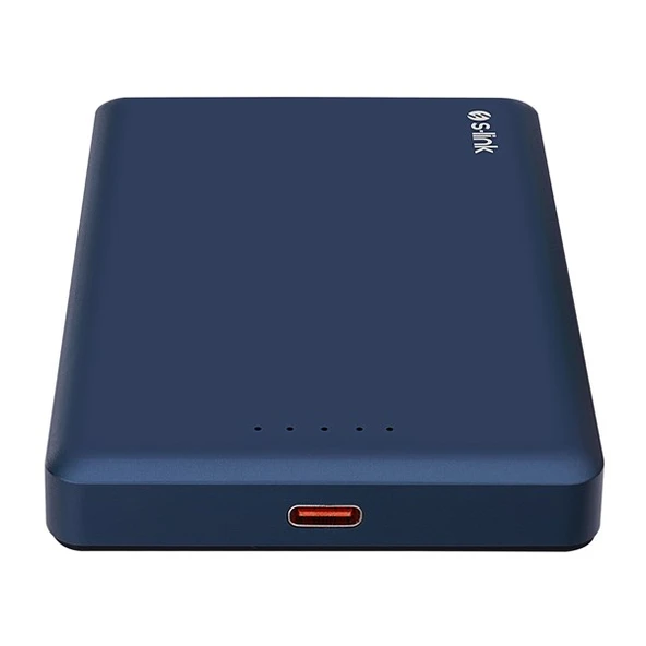 S-LINK MG110 10000mAh PD20W Magsafe 15W Kablosuz Type-C Mavi Taşınabilir Metal Şarj Cihazı Powerbank - 2