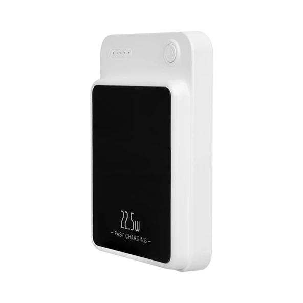 S-LINK M1021 10000mAh Magsafe 15W HSC22.5W+PD20W+QC3.0 Beyaz LCD Taşınabilir Şarj Cihazı Powerbank - 3